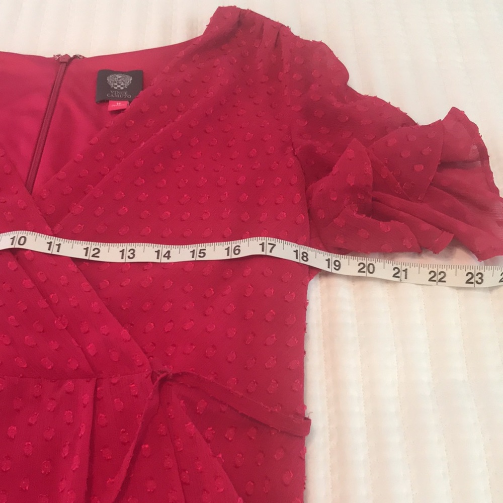 Sexy and ready for the holidays in this Vince Camuto Hi-low Wrap Midi Dress - Picture 14 of 14